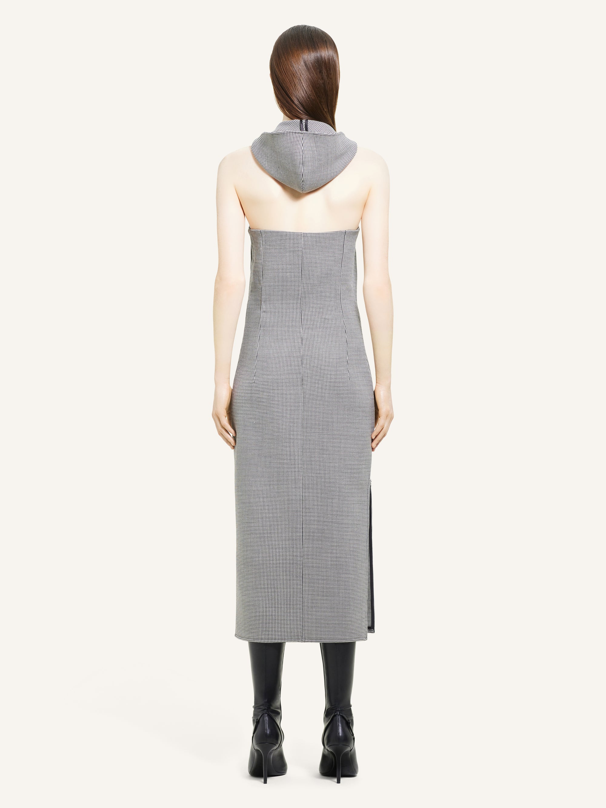 Mini oblique houndstooth space Dress - Black