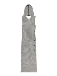 Mini oblique houndstooth space Dress - Black