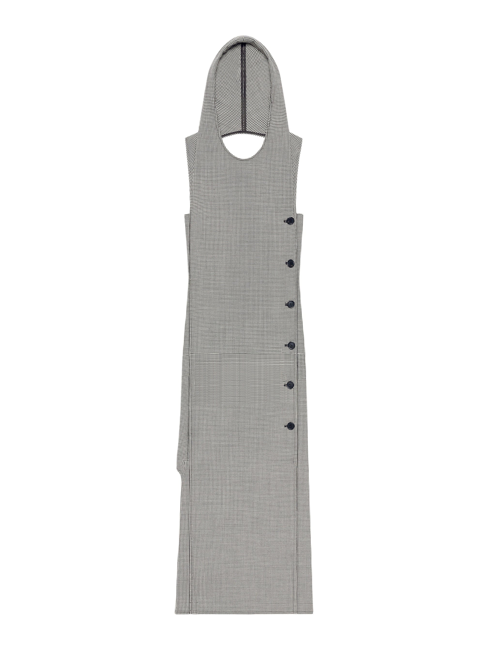 Mini oblique houndstooth space Dress - Black