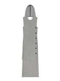 Mini oblique houndstooth space wool Dress - Black & Natural