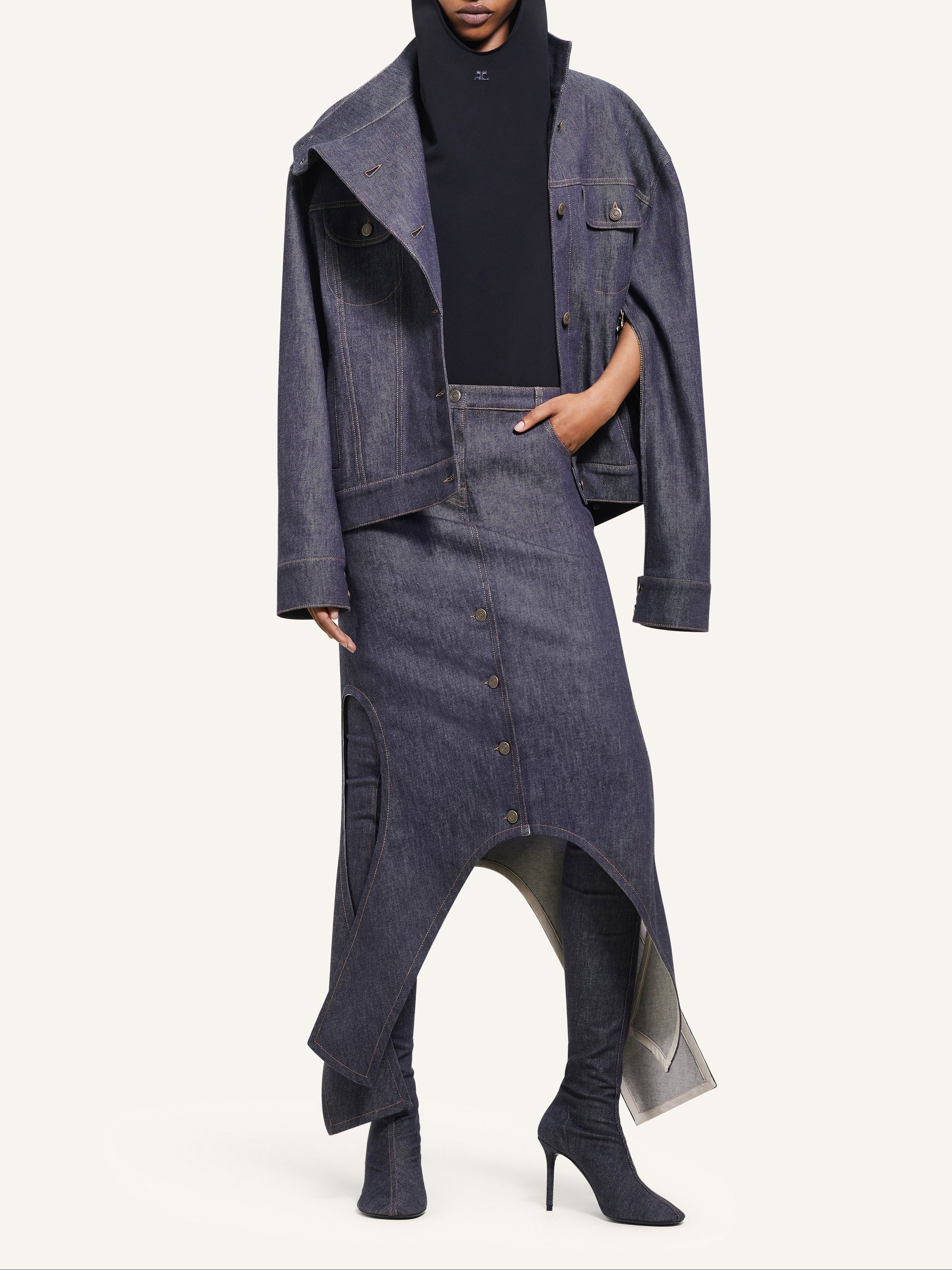Motorcycle denim Jacket - Grey
