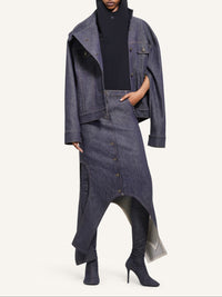 Motorcycle denim Jacket - Dark Heather Grey