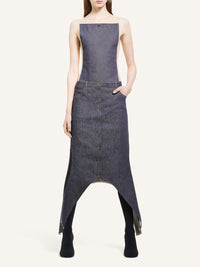 Long reversed denim Skirt - Dark Heather Grey
