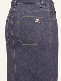 Long reversed denim Skirt - Dark Heather Grey