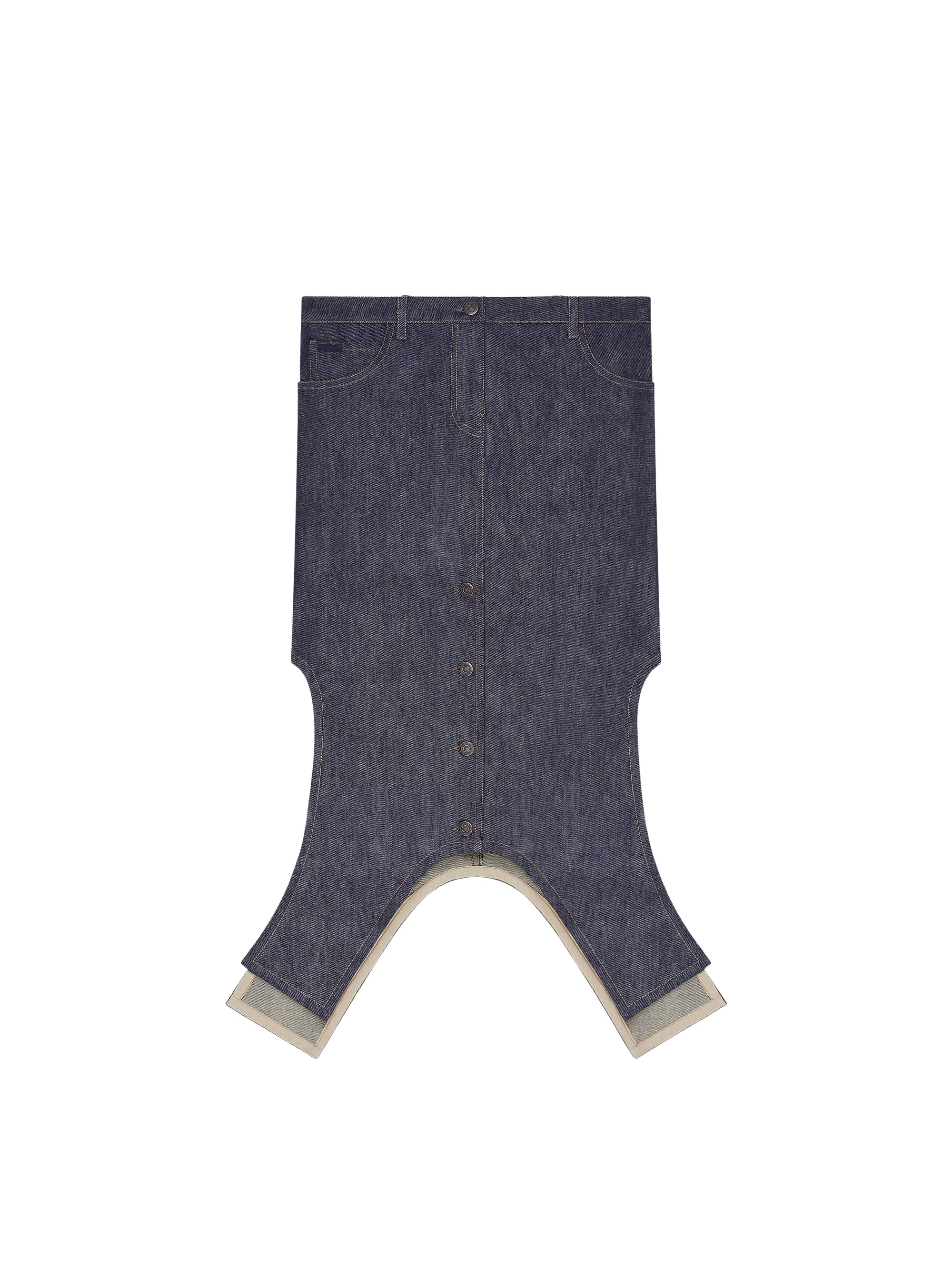 Long reversed denim Skirt - Dark Heather Grey