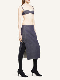 Centered pocket denim Skirt - Dark Heather Grey
