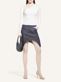 Reversed mini denim Skirt - Dark Heather Grey