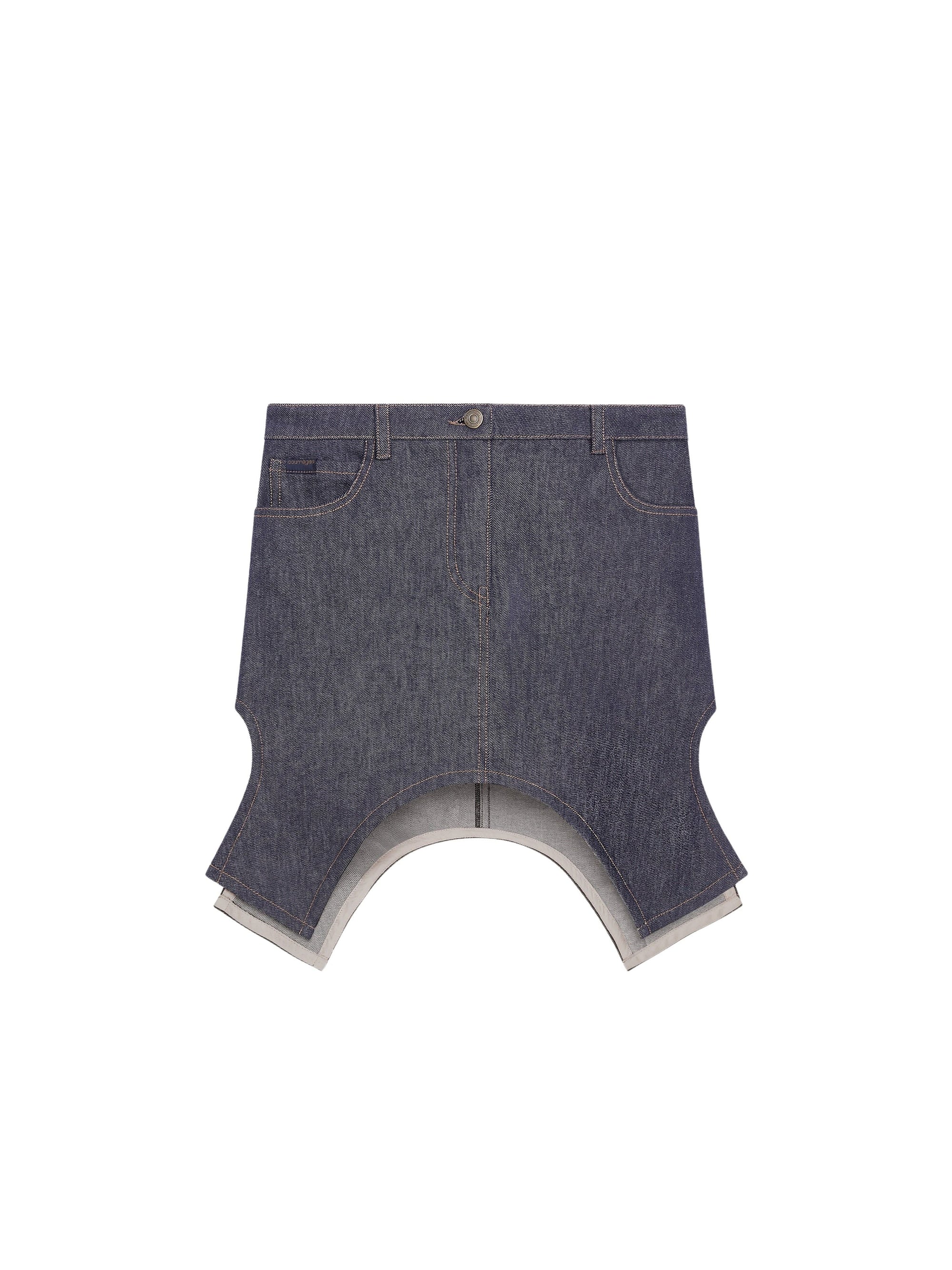 Reversed mini denim Skirt - Dark Heather Grey