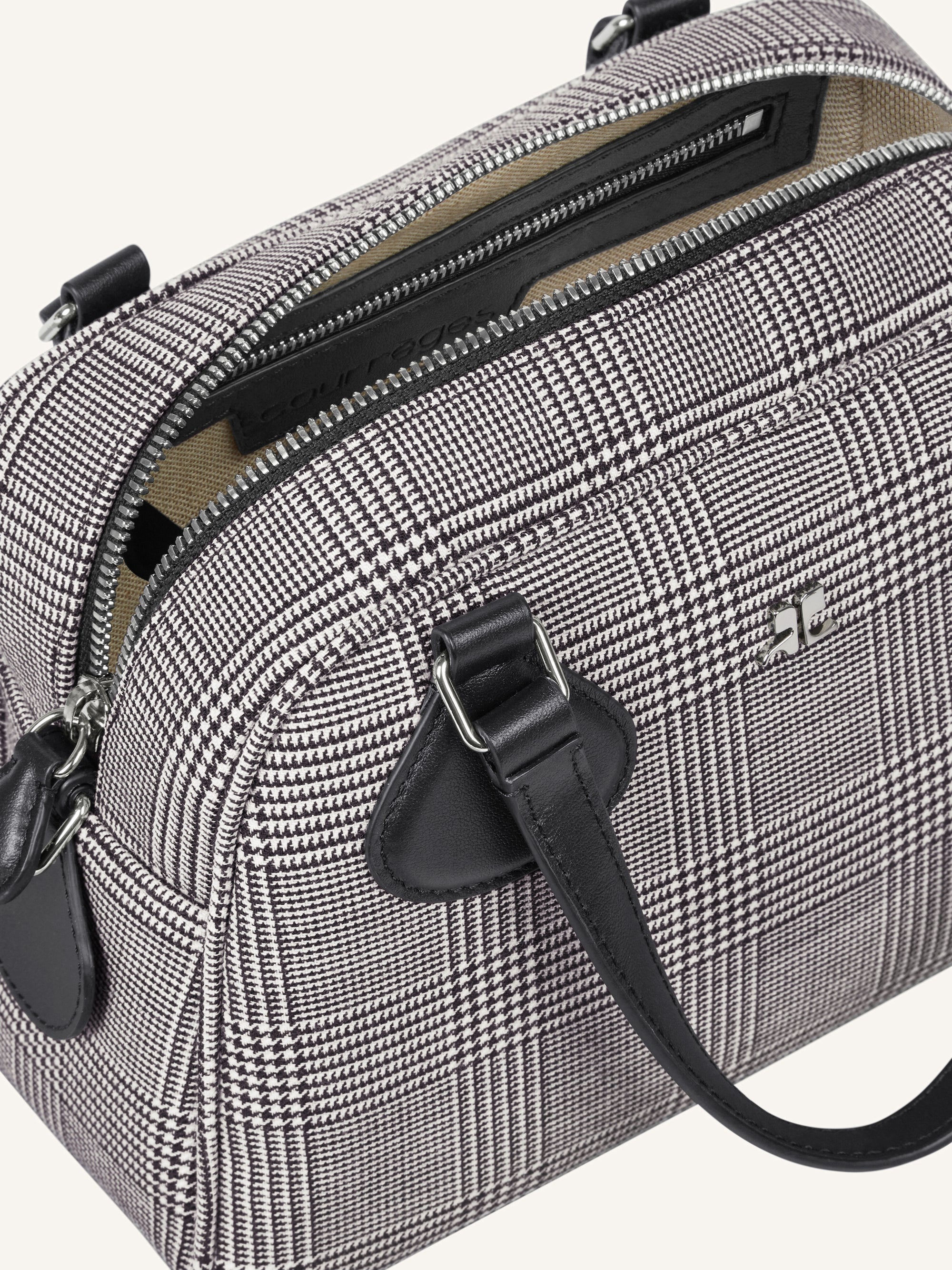 Houndstooth bowling ac Bag - Black & Natural