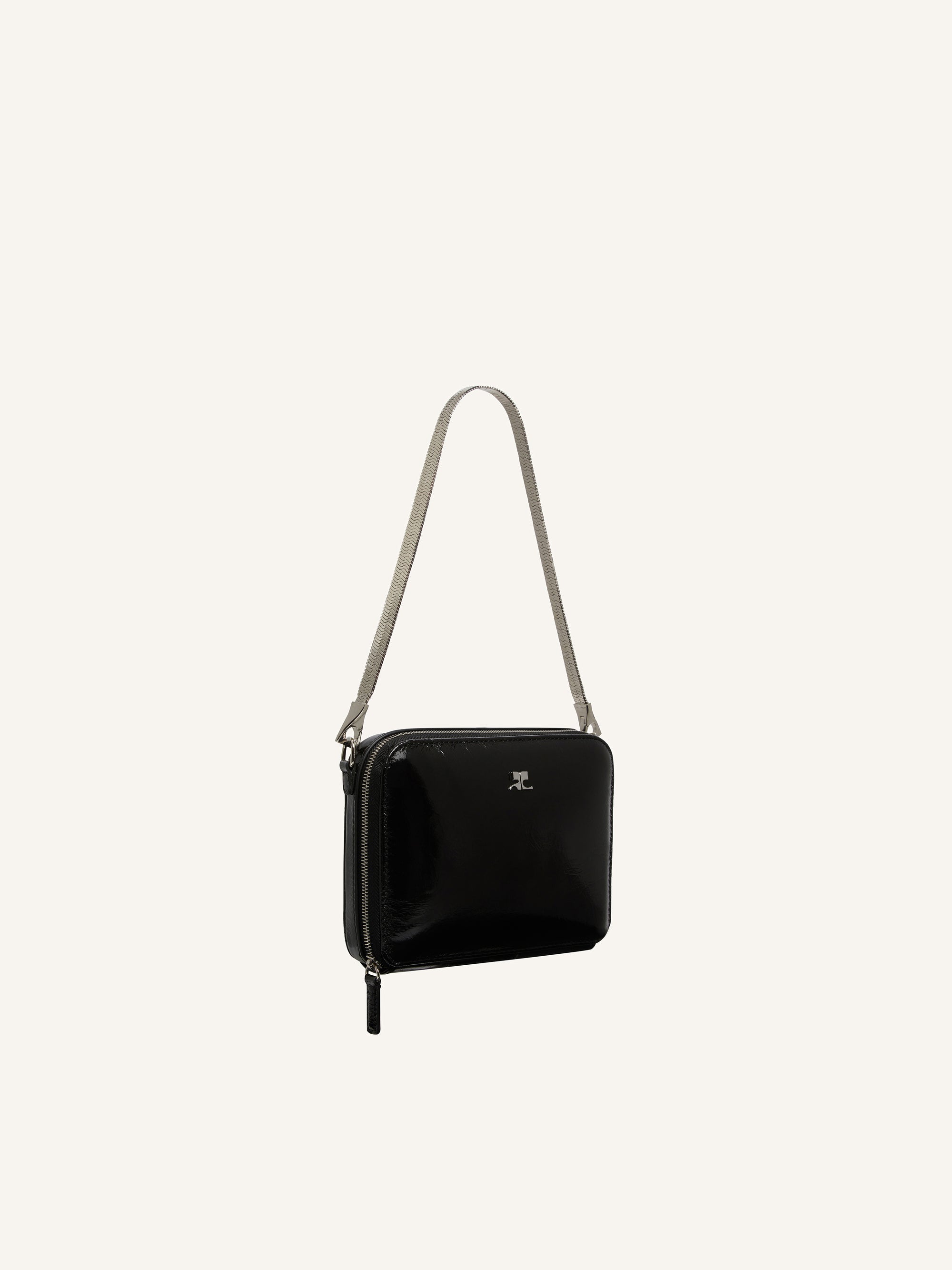 Cloud chained naplack leather Bag - Black