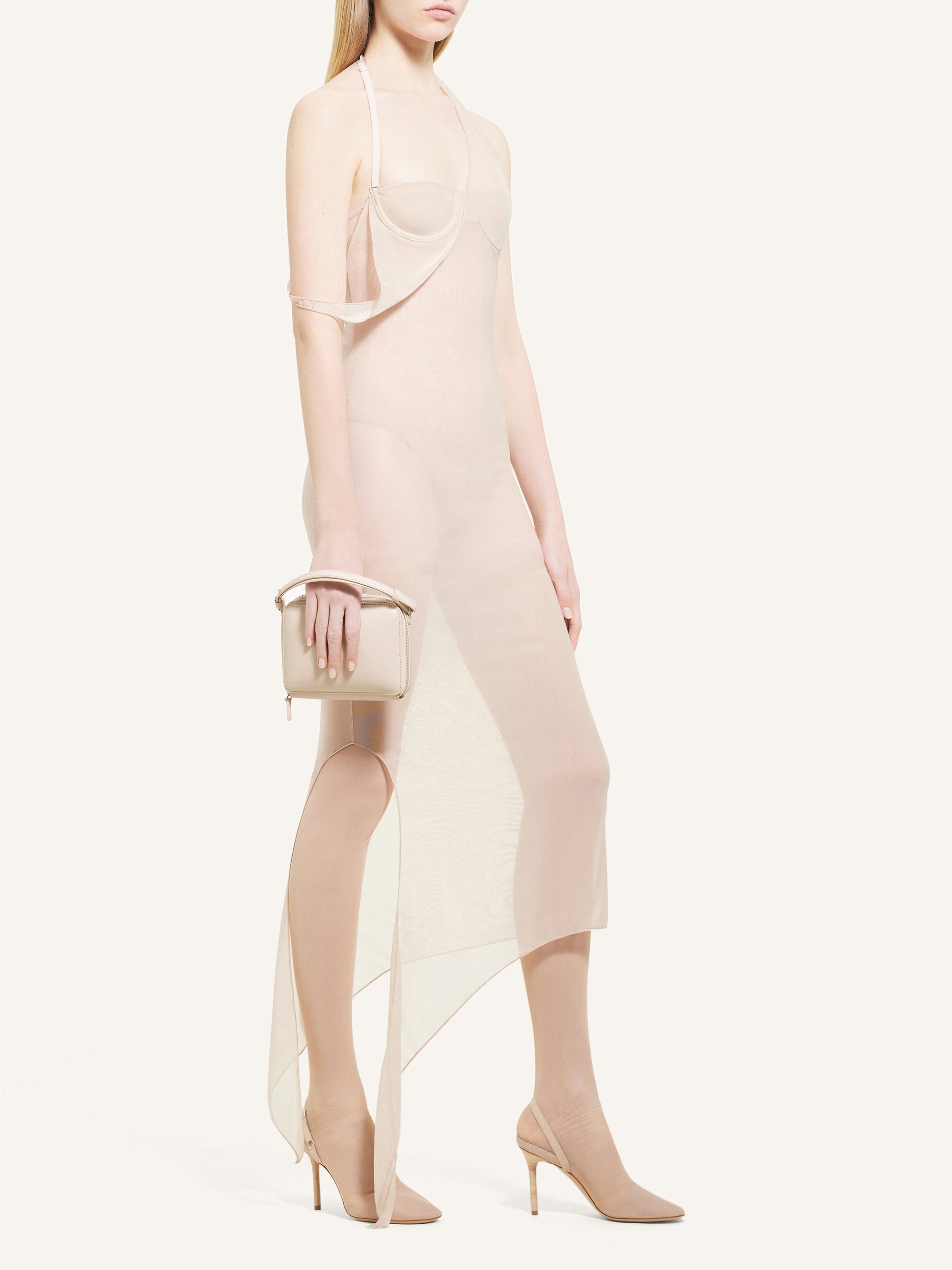 Cloud chained leather Bag - Sand