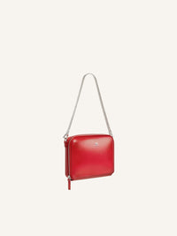 Cloud chained leather Bag - Ruby