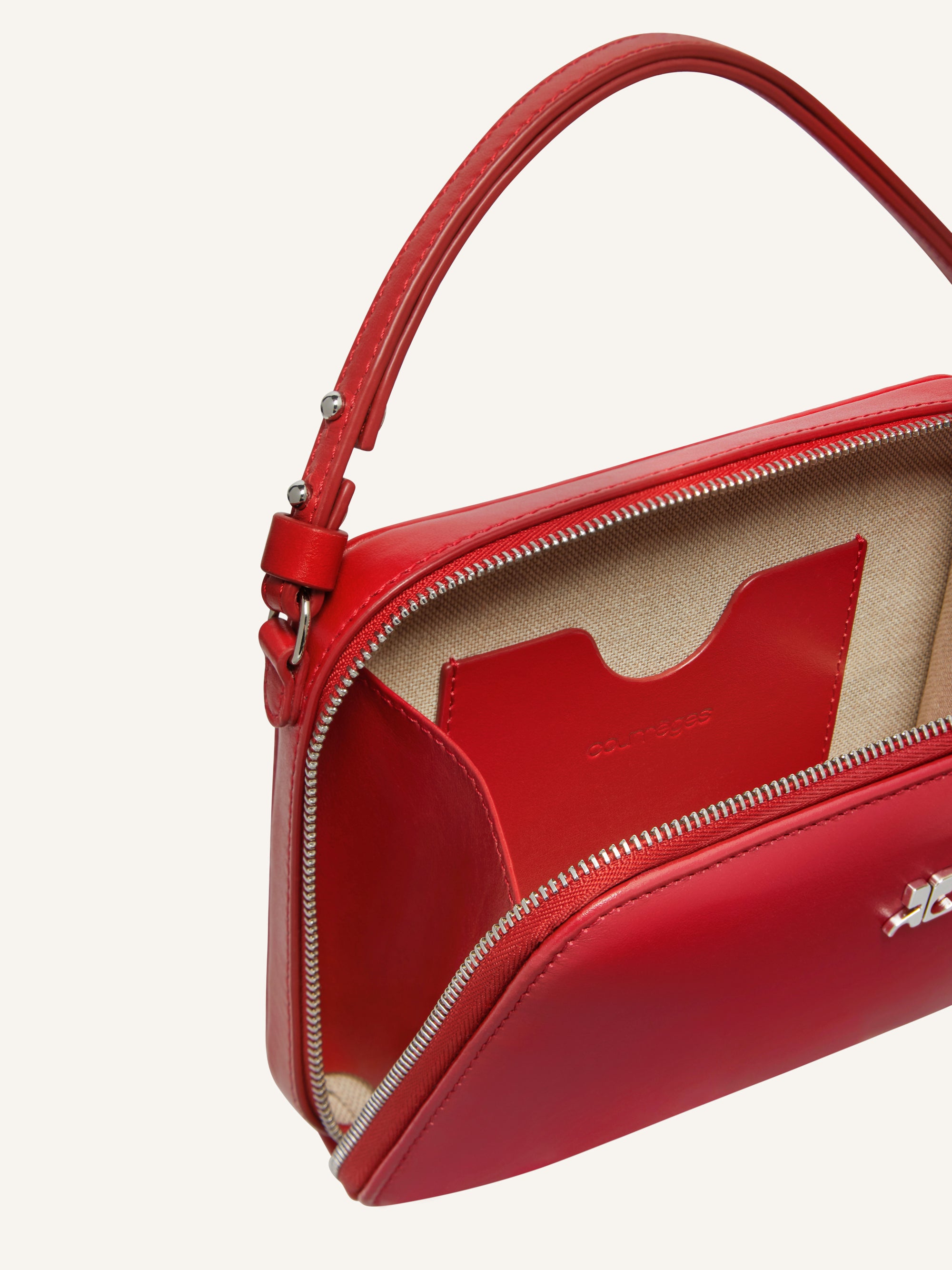 Cloud chained leather Bag - Ruby