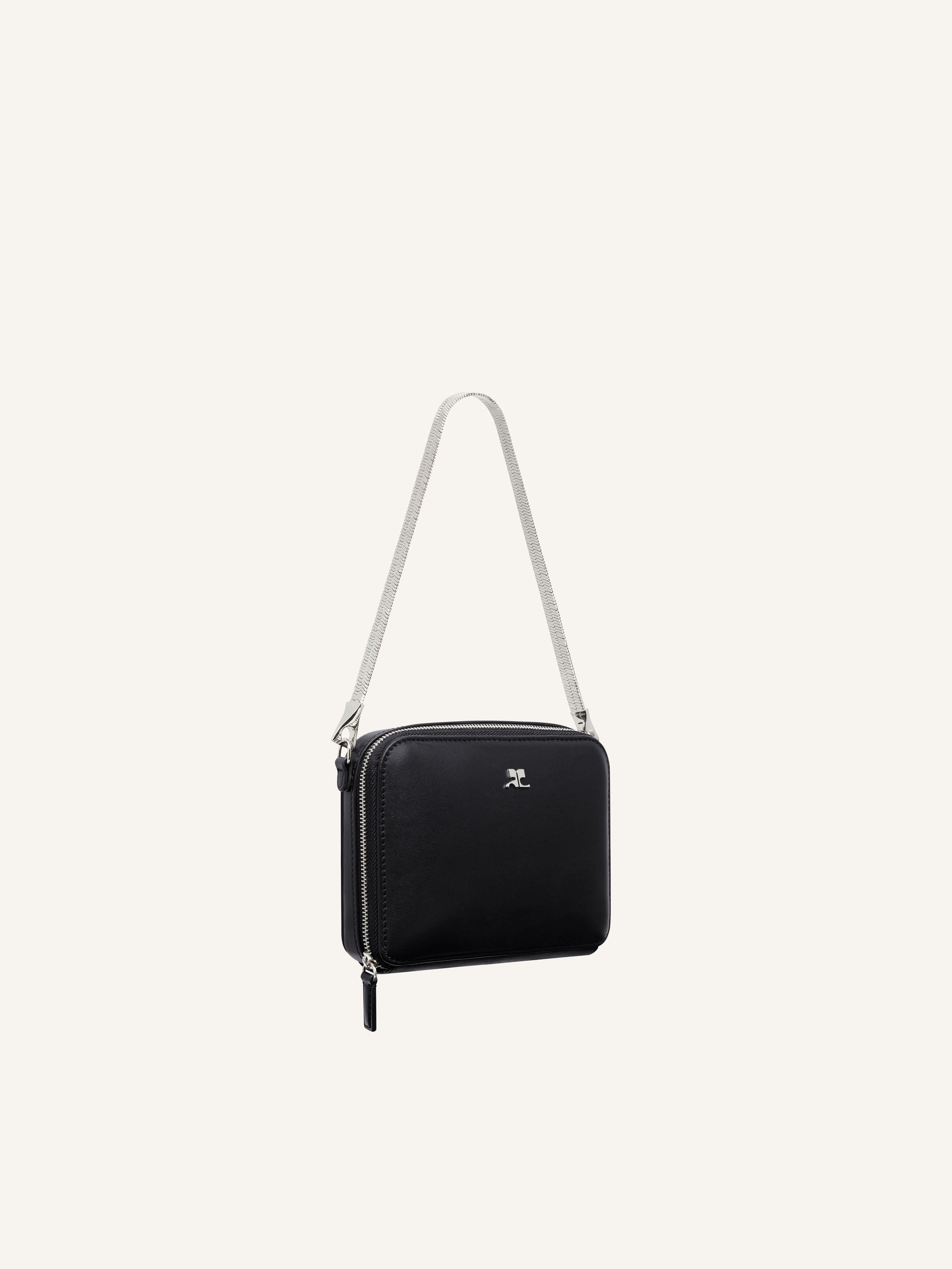 Cloud chained leather Bag - Black