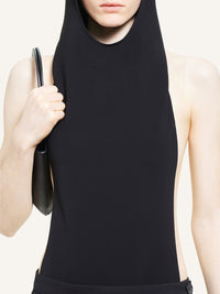 Illusion hooded Bodysuit - Sand & Black