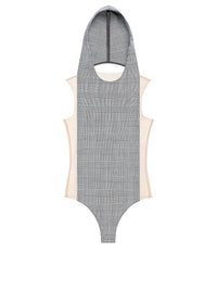 Illusion hooded Bodysuit - Sand & Prince Of Wales