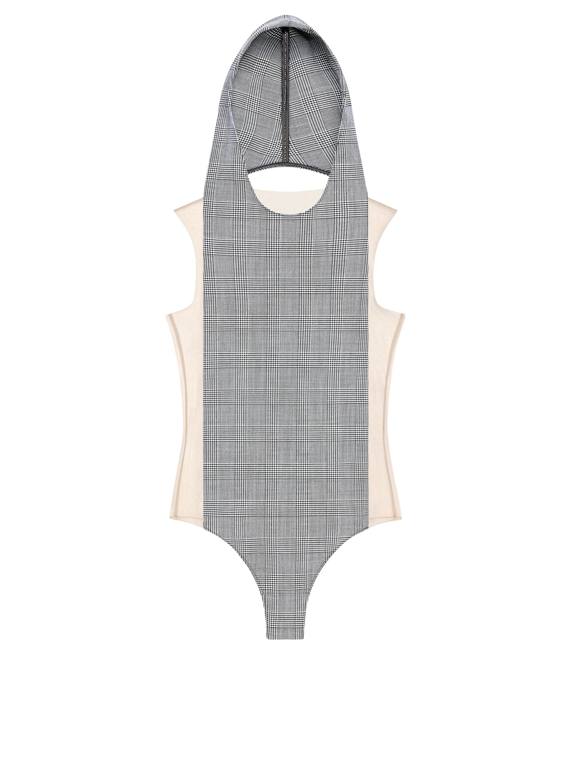 Illusion hooded Bodysuit - Sand & Prince Of Wales
