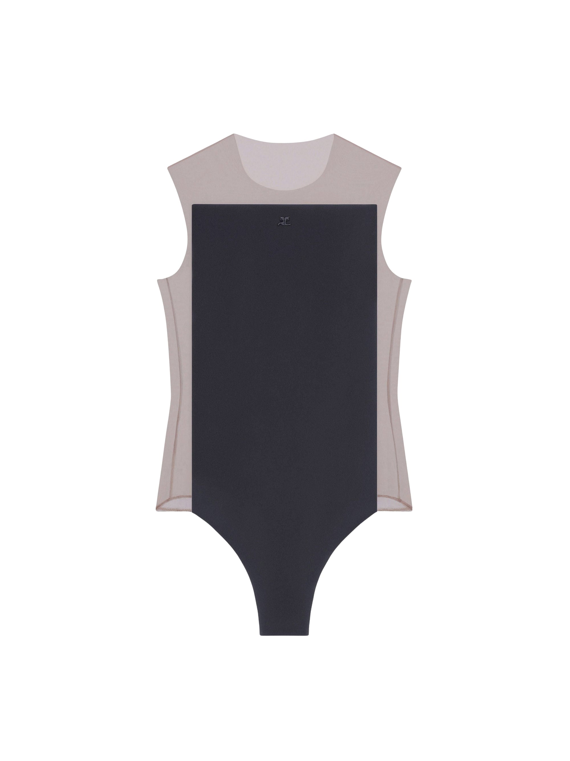 Illusion Bodysuit - Chocolate & Black
