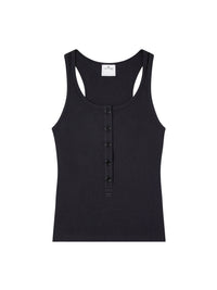 Rib 90's tank Top - Black