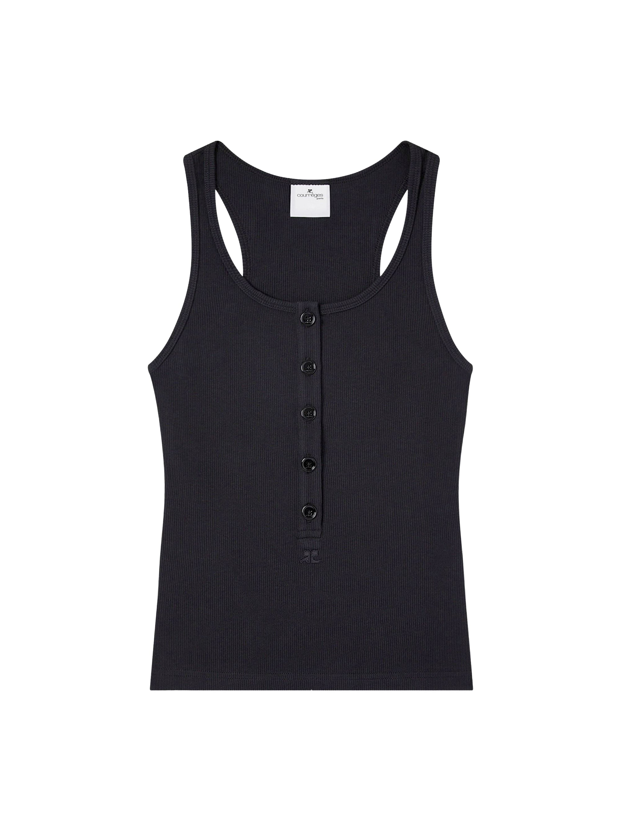 Rib 90's tank Top - Black