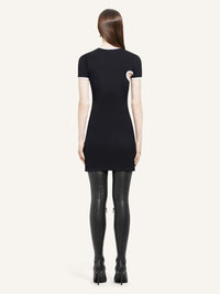 Mini slash contrast Dress - Black