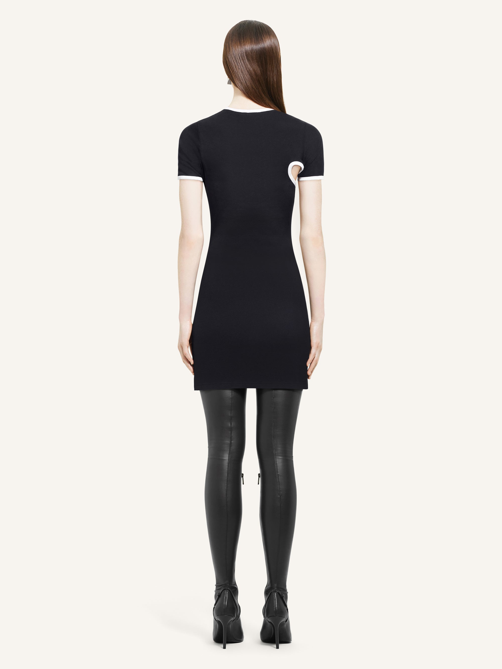 Mini slash contrast Dress - Black