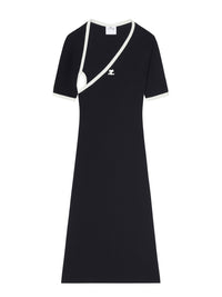 Mini slash contrast Dress - Black