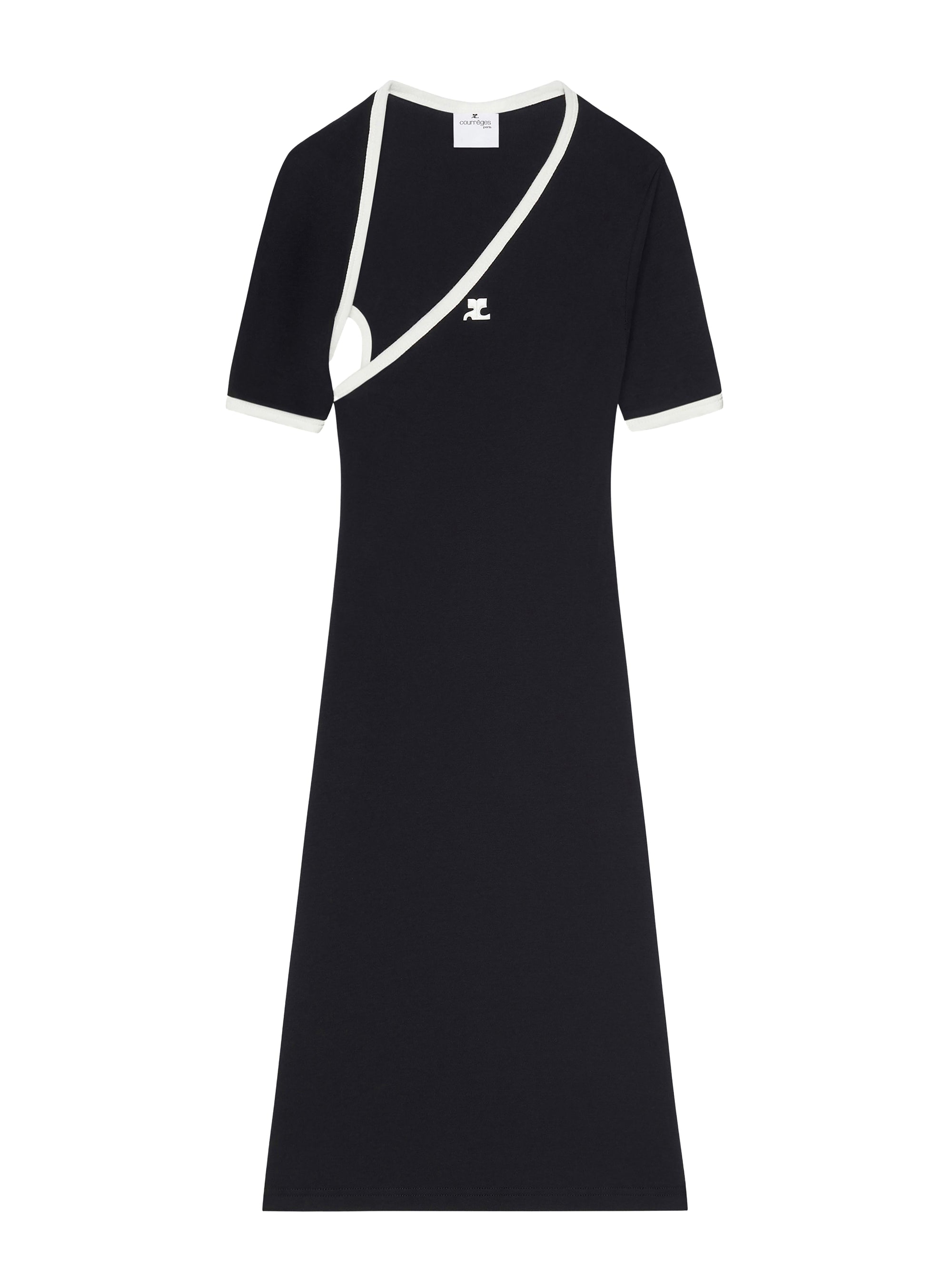 Mini slash contrast Dress - Black