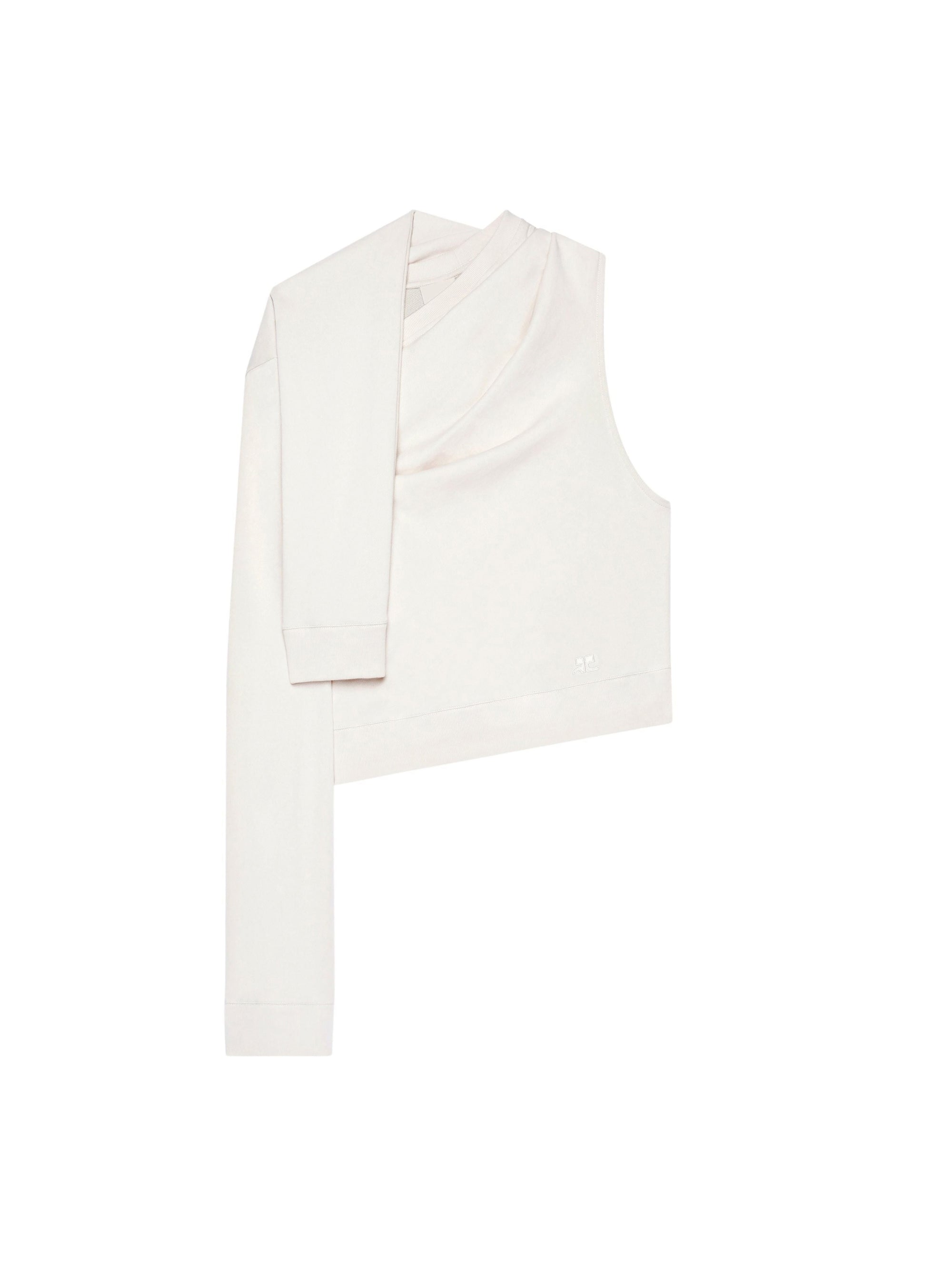 Asymmetric off shoulder Sweater - Oatmeal