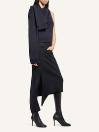Asymmetric off shoulder Sweater - Black