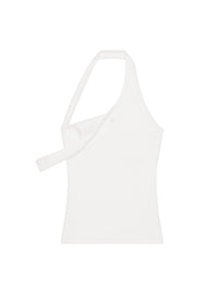 Asymetric rib 90's tank Top - Heritage White