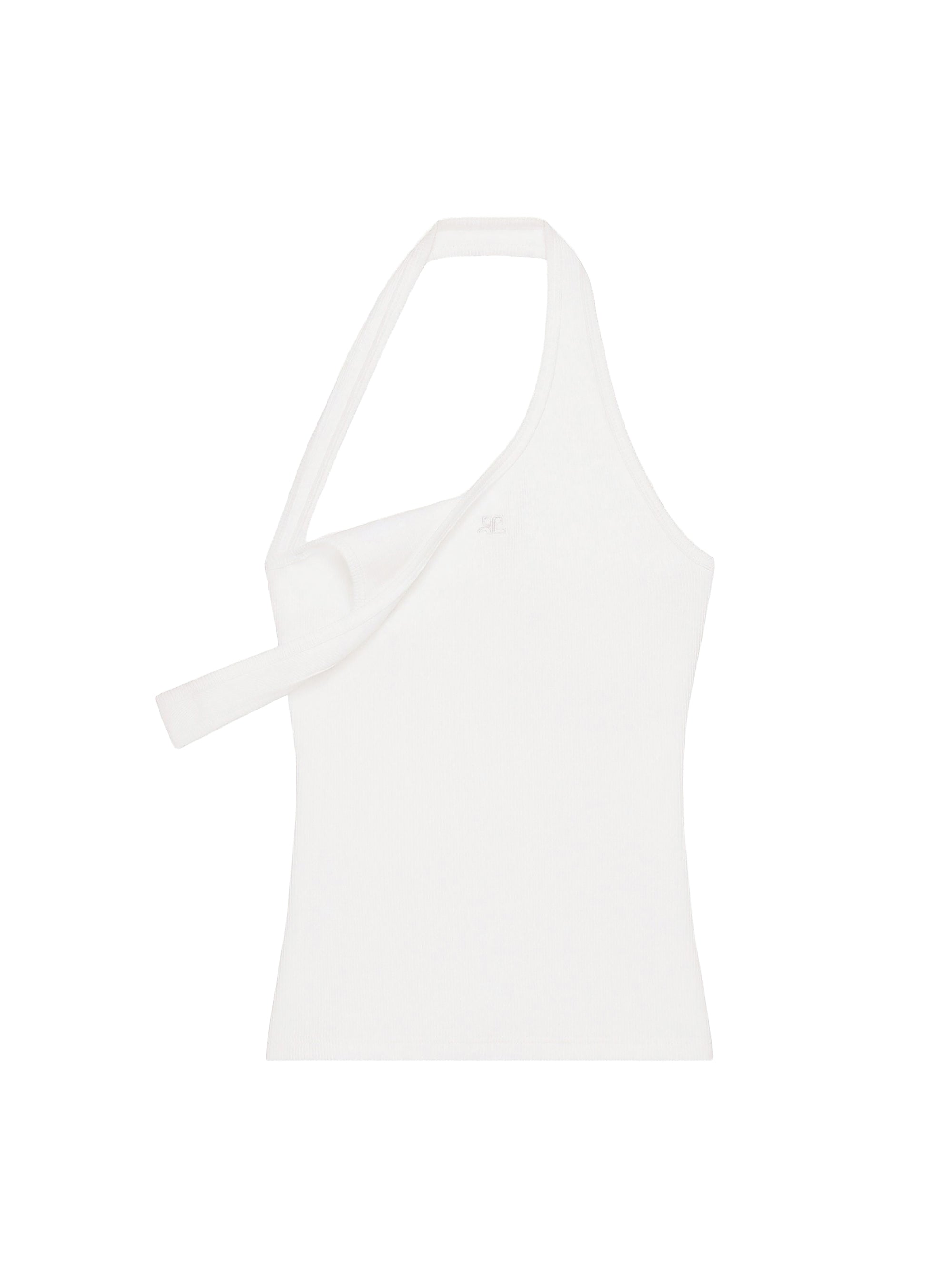 Asymetric rib 90's tank Top - Heritage White