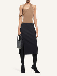 Asymetric rib 90's tank Top - Dune