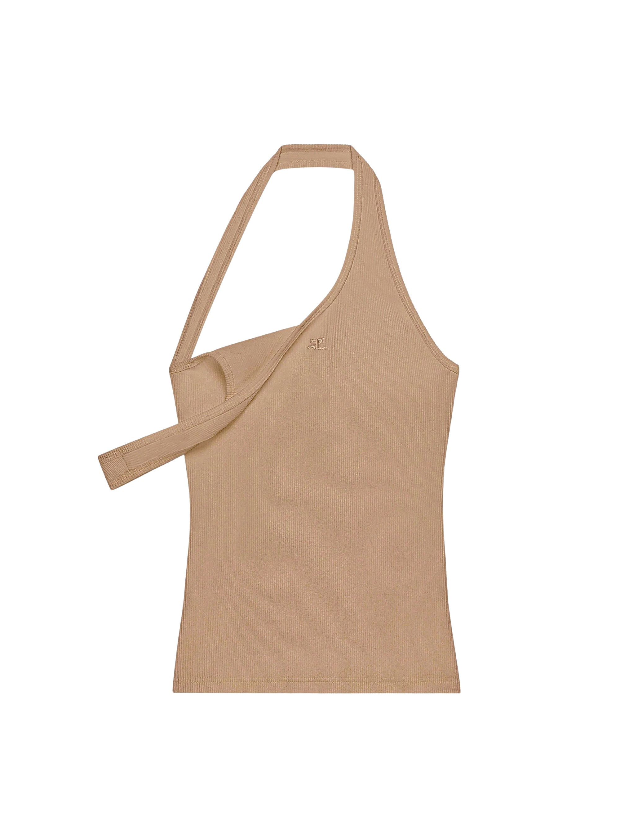 Asymetric rib 90's tank Top - Dune