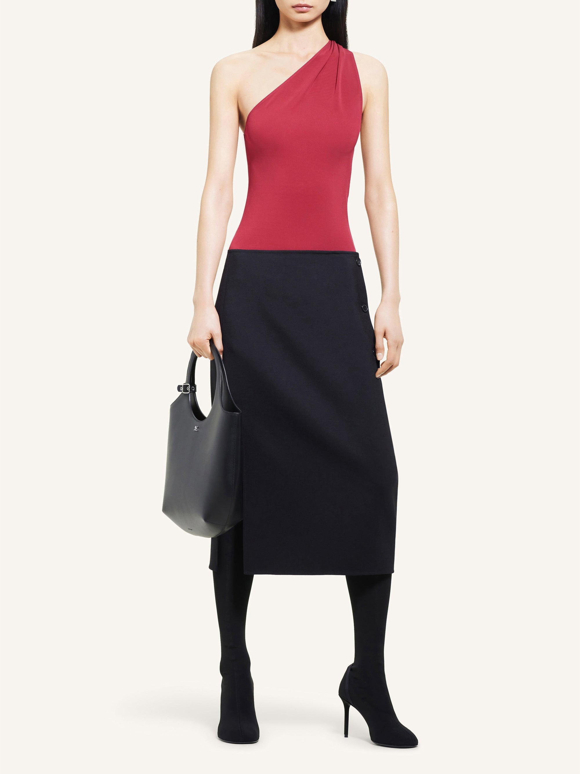 Slash asymmetrical Top - Grenat