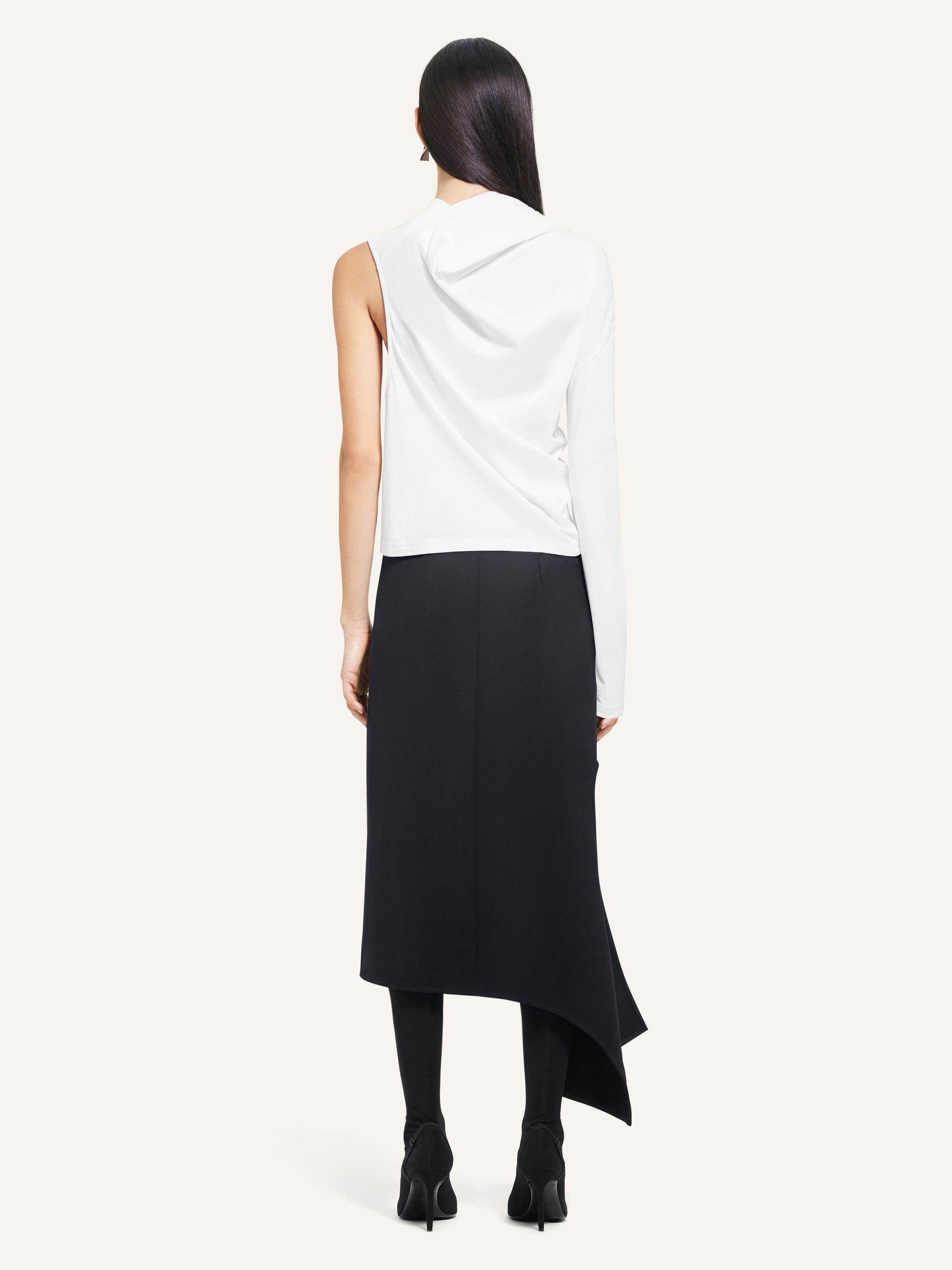 Asymetrique off shoulder t Shirt - Heritage White