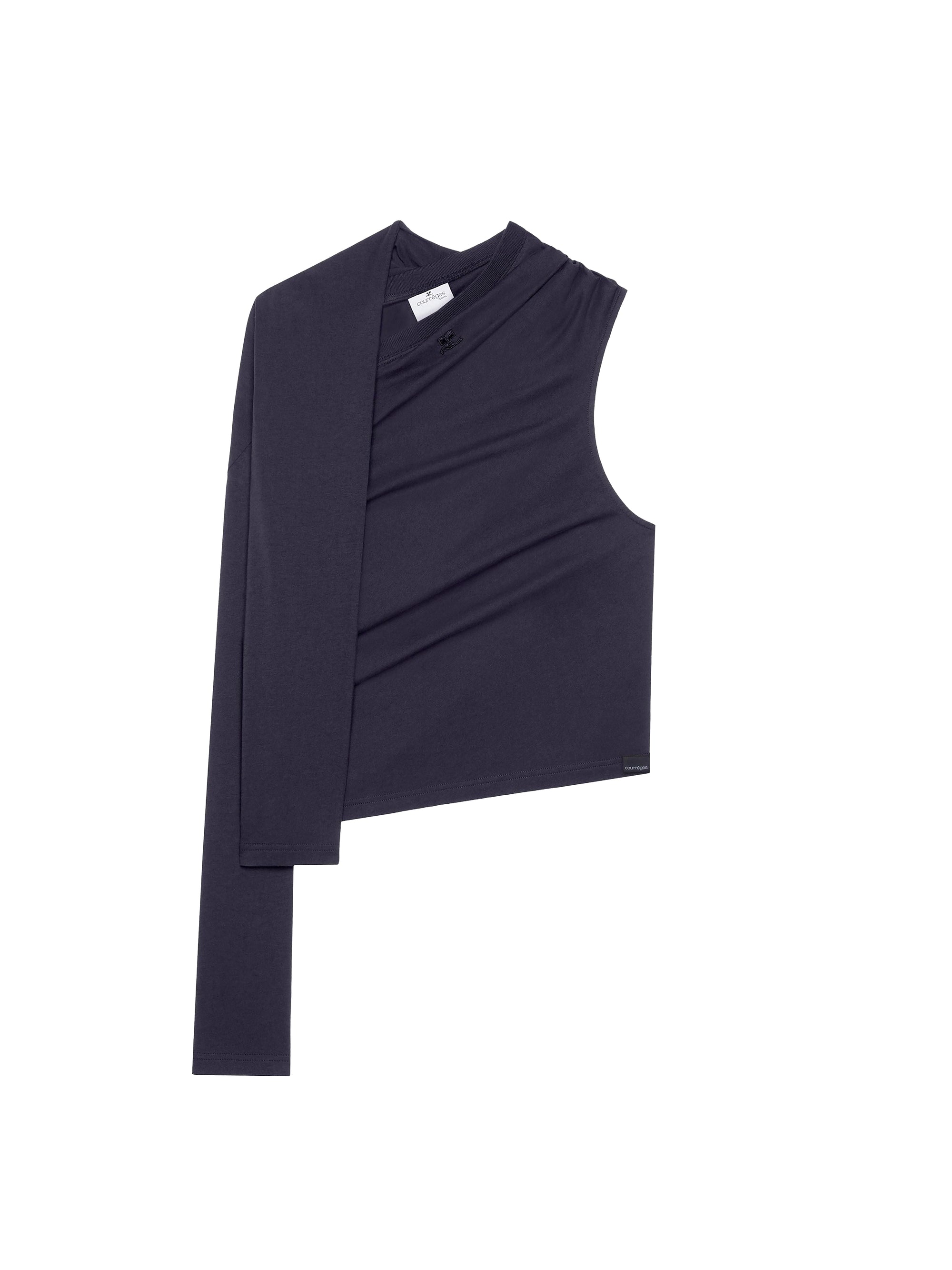 Asymetrique off shoulder t Shirt - Black