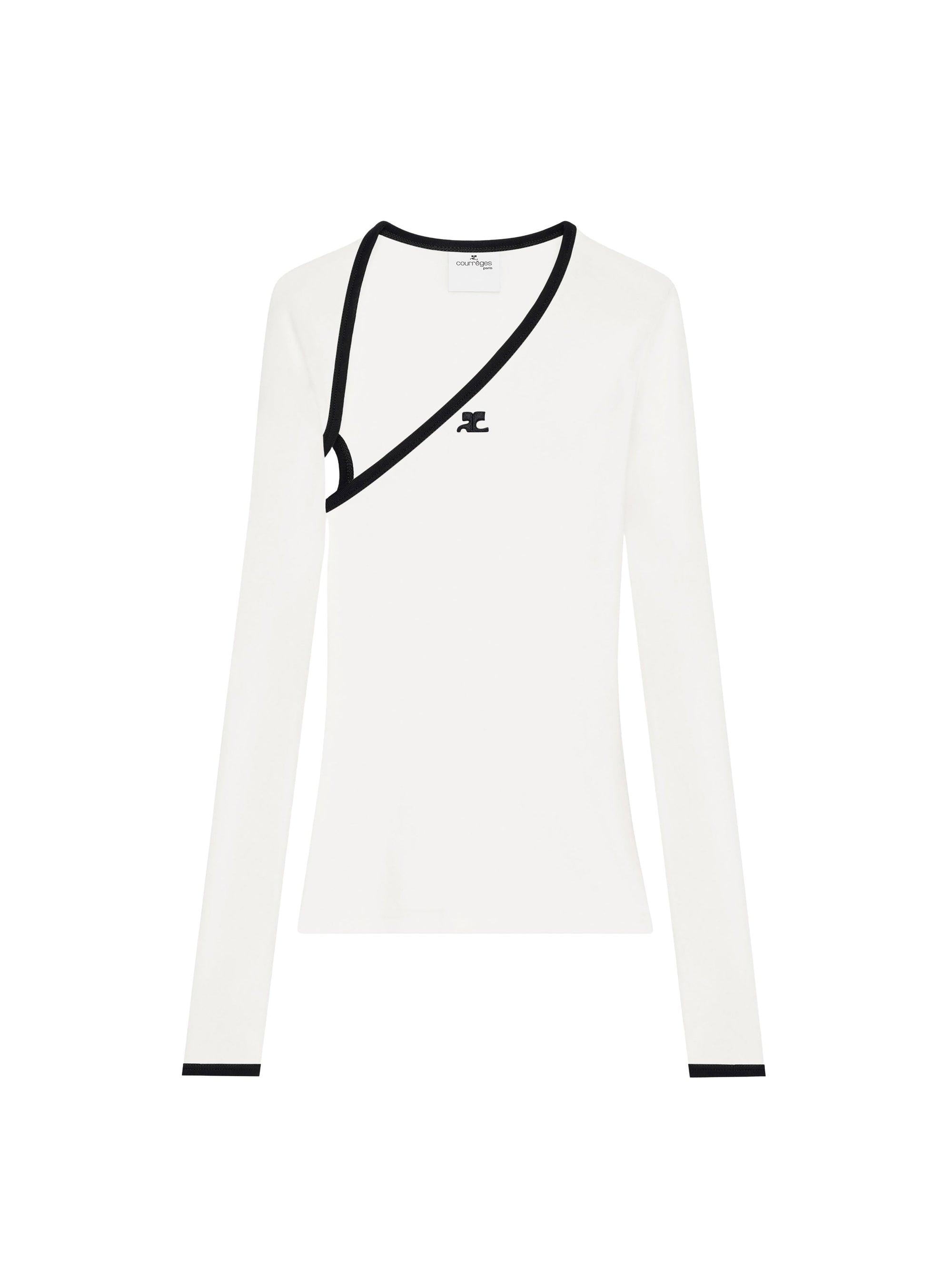 Slash contrast T-Shirt - White & Black