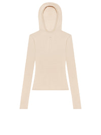 Light knit wool Hoodie - Dune