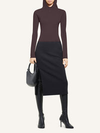 Light knit wool Hoodie - Chocolate