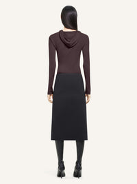Light knit wool Hoodie - Chocolate