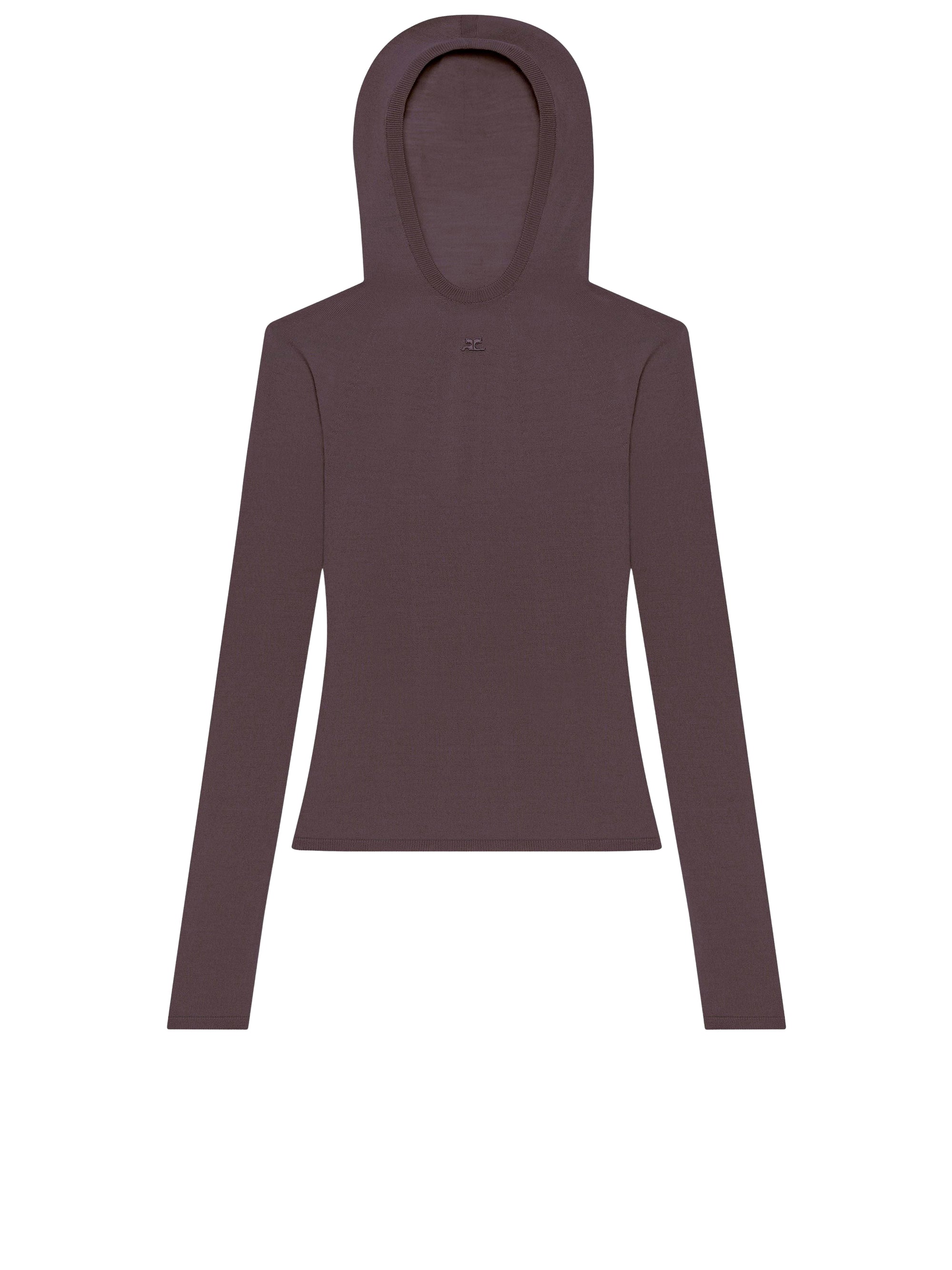 Light knit wool Hoodie - Chocolate