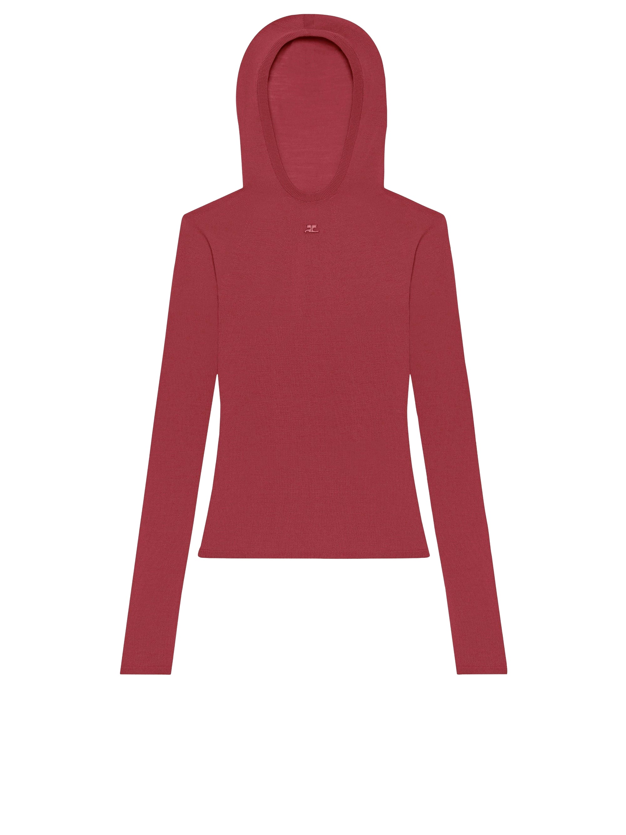 Light knit wool Hoodie - Grenat