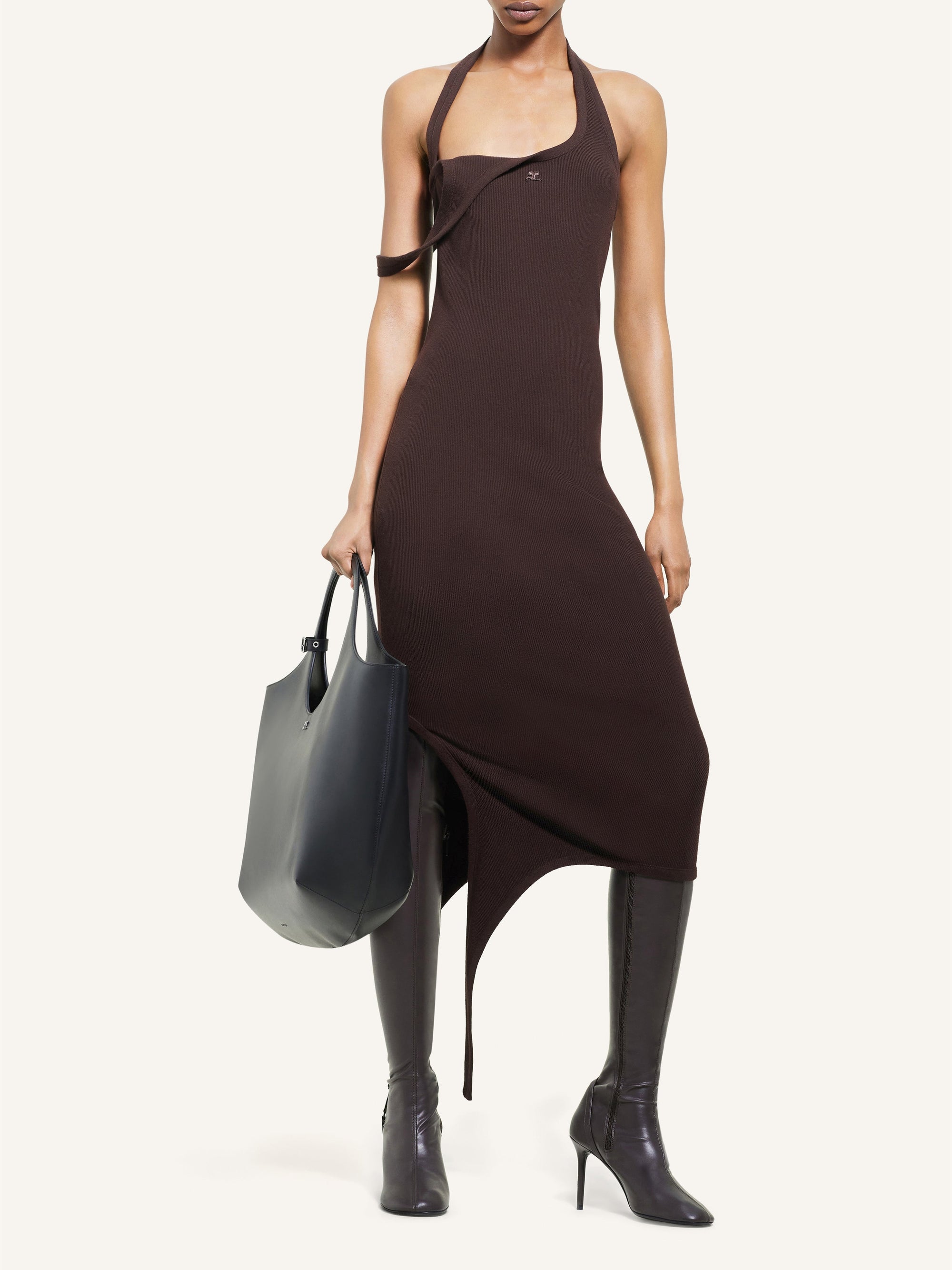 UnDressed light knit Dress - Chocolate