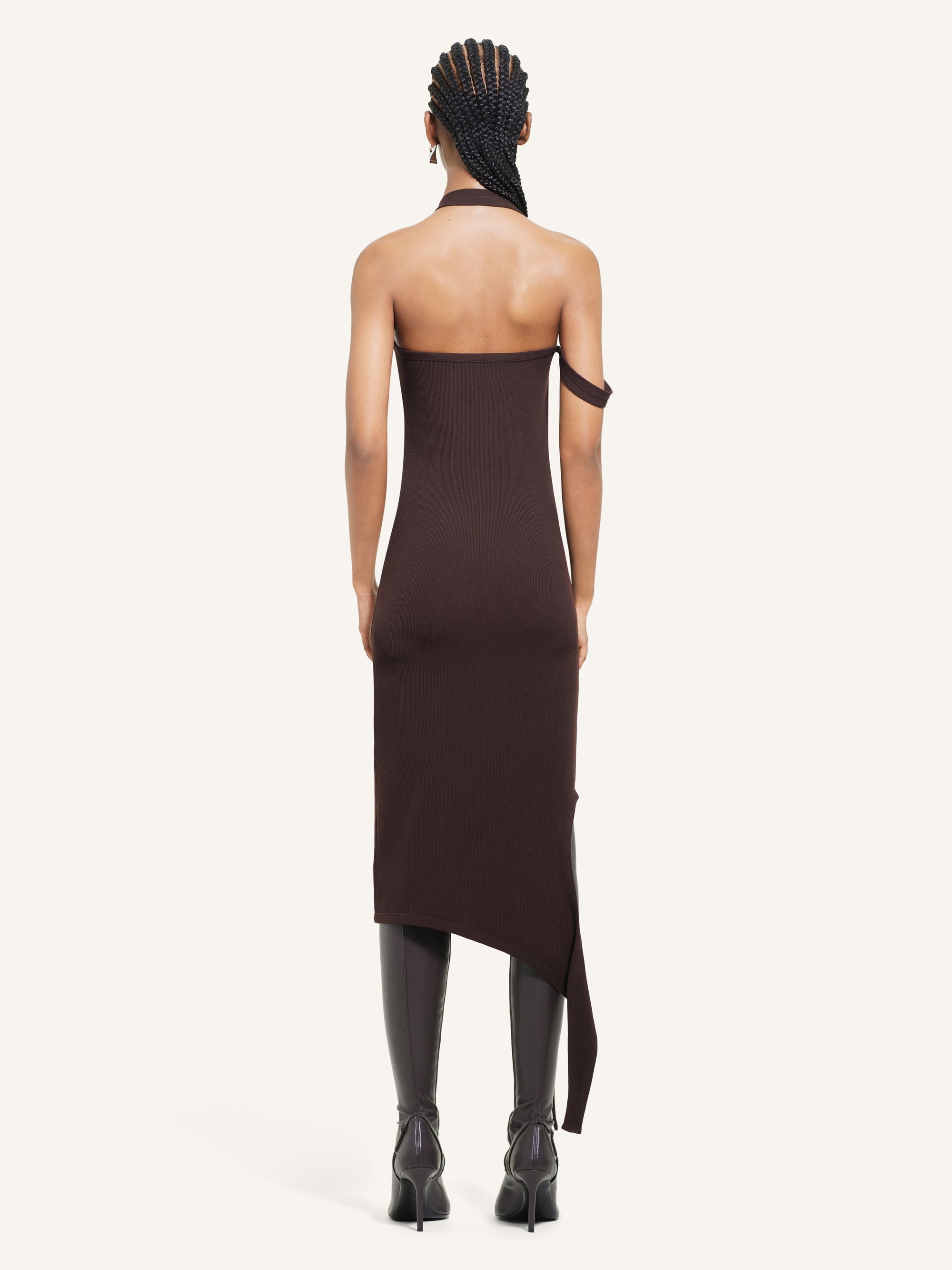 UnDressed light knit Dress - Chocolate