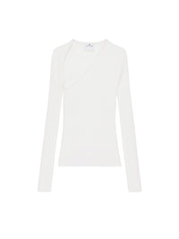 Slash rib knit Top - Heritage White
