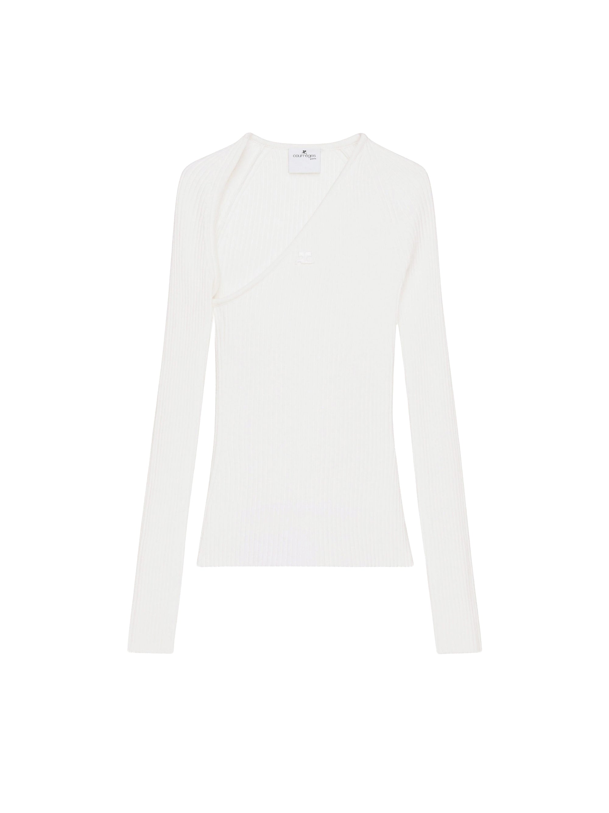 Slash rib knit Top - Heritage White