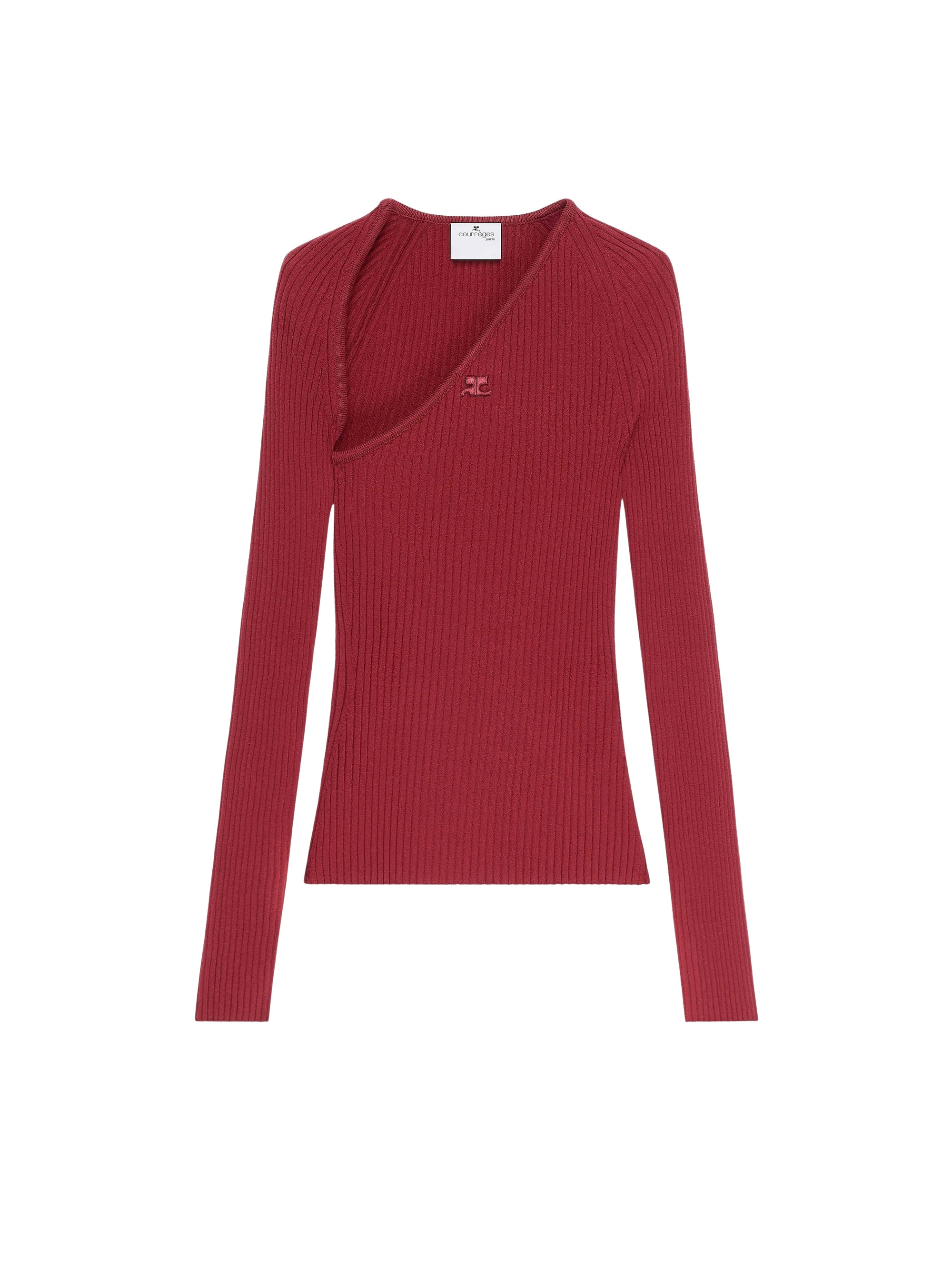Slash rib knit Top - Grenat