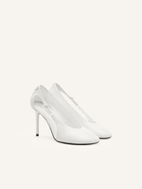 Oblique leather Stilettos - Heritage White
