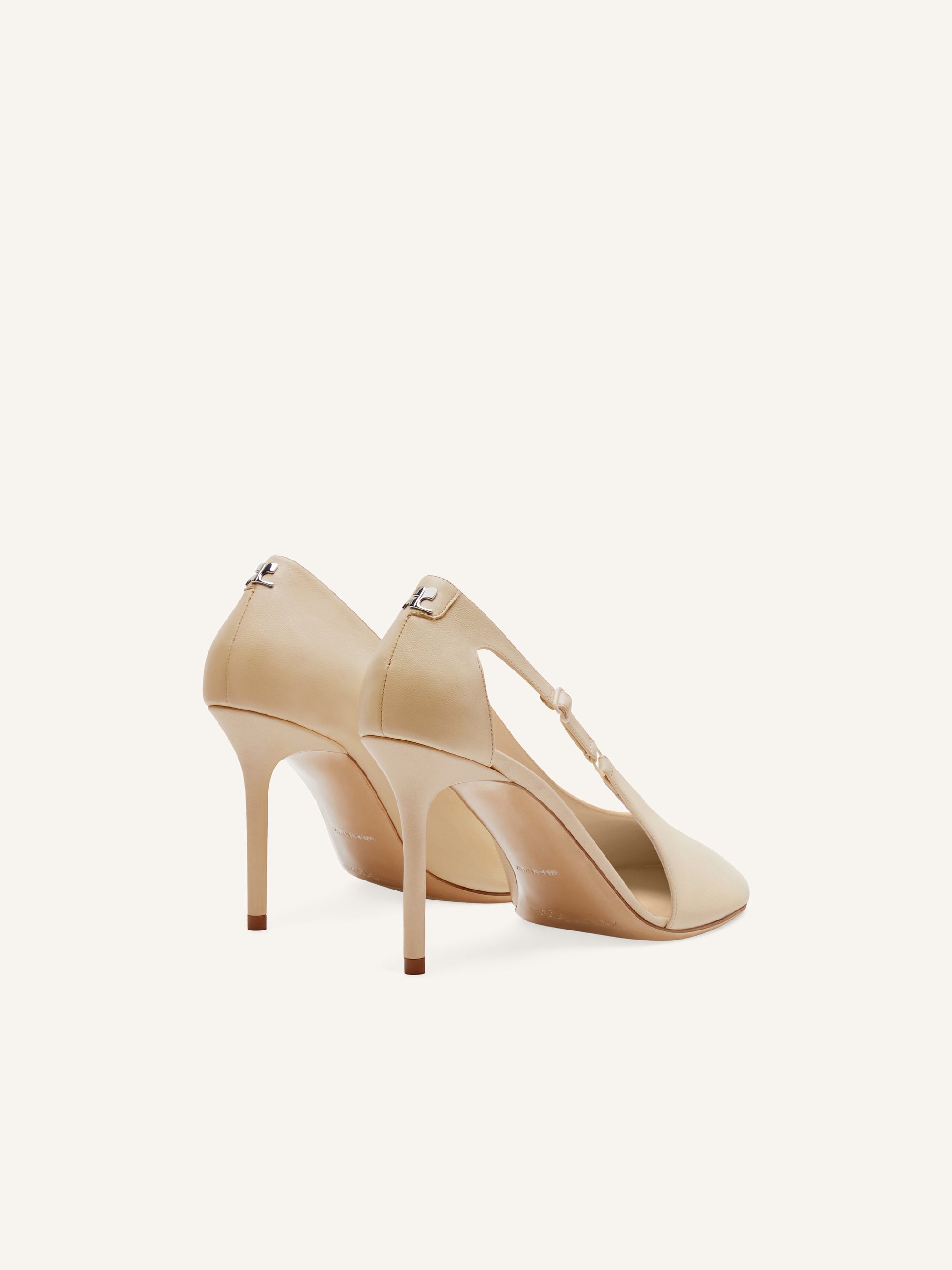 Oblique leather Stilettos - Sand